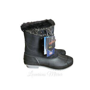 Khombu Kerigan Thermolite Cold Rated Waterproof Faux Fur Trim Lace Up Boots Sz 6